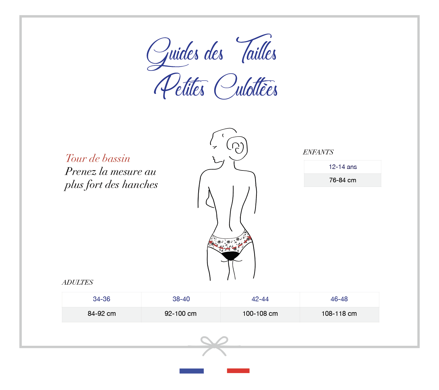 Guide des tailles Culottes menstruelles